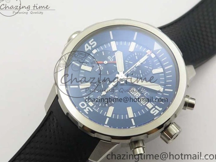 MIROTIME 1224 Aquatimer Chrono IW376803 V6F 1:1 Best Edition Blue Dial on Ruber Strap A Neat 7083